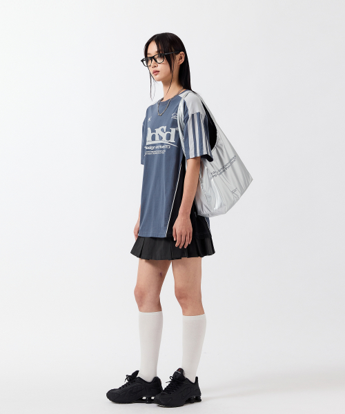 Odsd Sporty Color Block Overfit T-shirt - DUSTY BLUE