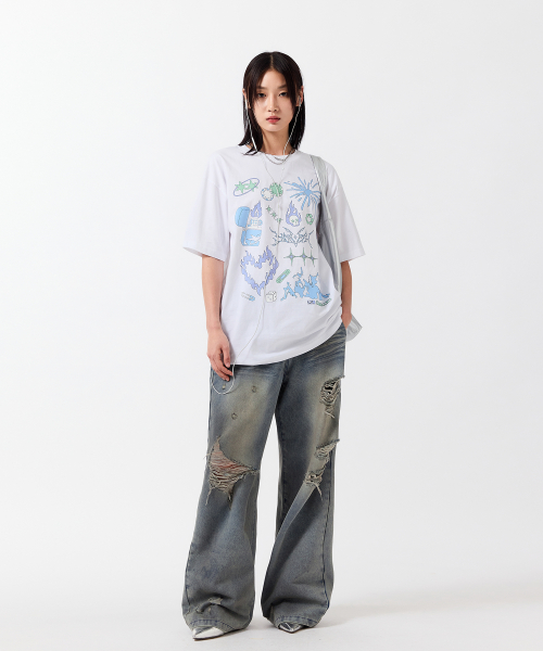 Kitsch Icon Graphic Overfit T-shirt - 3COLOR