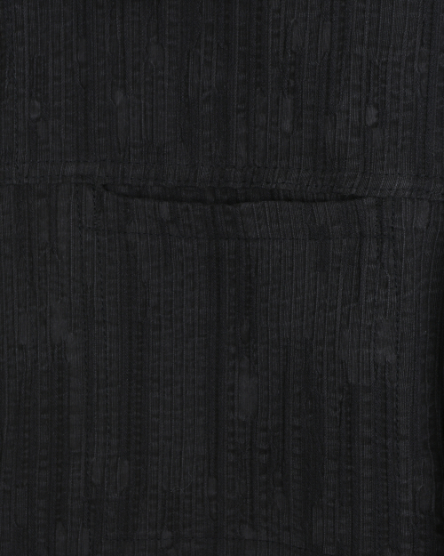 WASHED LINEN JACQUARD WORK JACKET BLACK