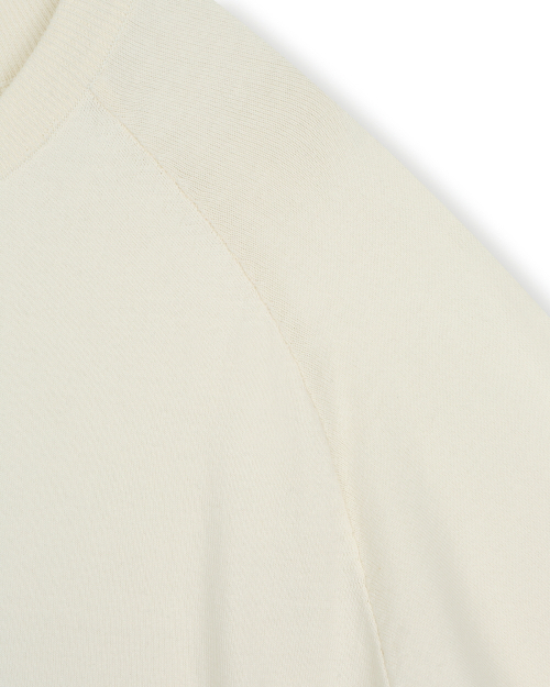 CREW NECK RELAXED SHORT CARDIGAN IVORY