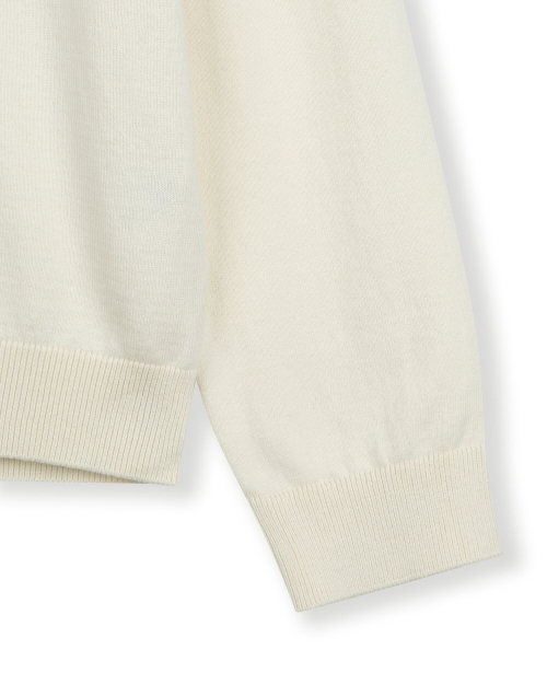 CREW NECK RELAXED SHORT CARDIGAN IVORY