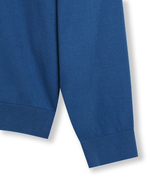 CREW NECK RELAXED SHORT CARDIGAN BLUE