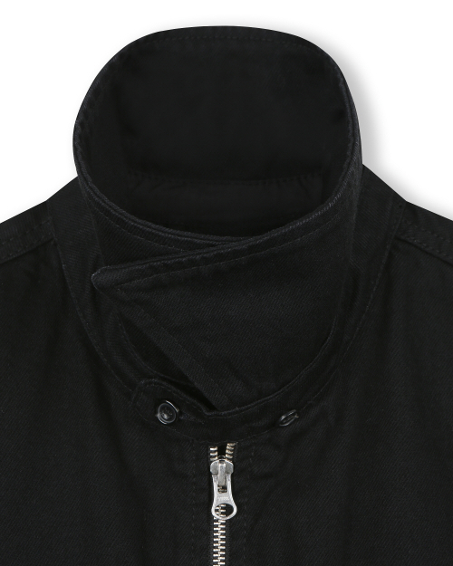 CONE MILL MILITARY ZIP-UP DENIM JACKET BLACK