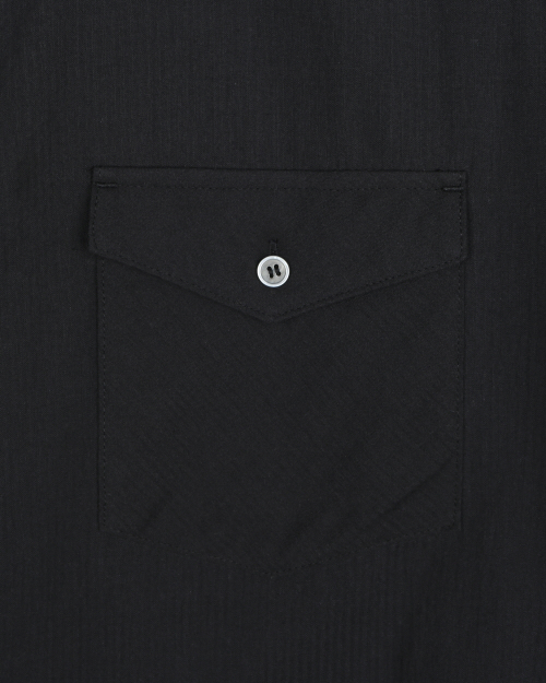BISLOU x DEREK STRIPE OFFICER SHIRT BLACK