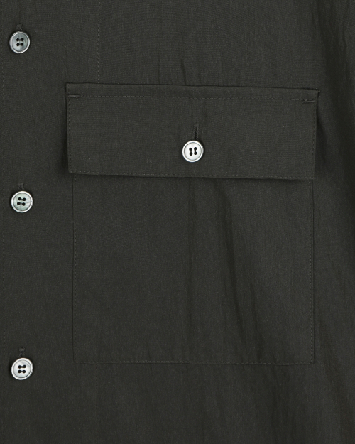 Bislow x Derrick Crinkle Collarless Shirt Charcoal