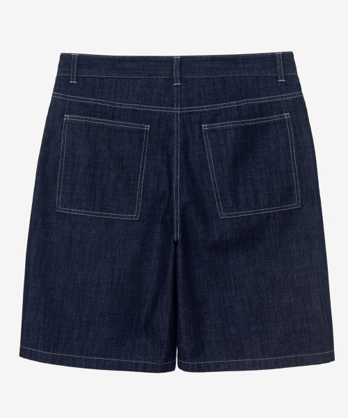 Two-tuck Bermuda Low Temperature Denim Half Pants - 2color
