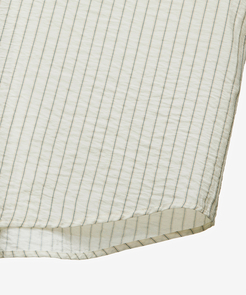 [ON] Stripe Oversized Cream Short-Sleeve Shirt thumbnail 8