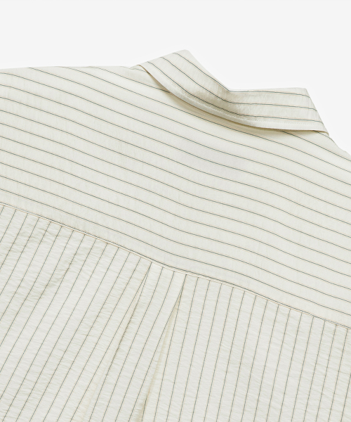 [ON] Stripe Oversized Cream Short-Sleeve Shirt thumbnail 9