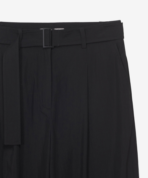 [W]One-Tuck широкий Belted Slacks