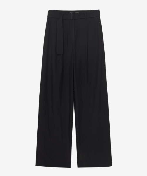 [W]One-Tuck широкий Belted Slacks