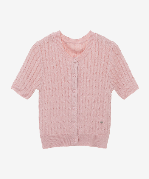 [W]косы короткий рукав кардиган - 3color
