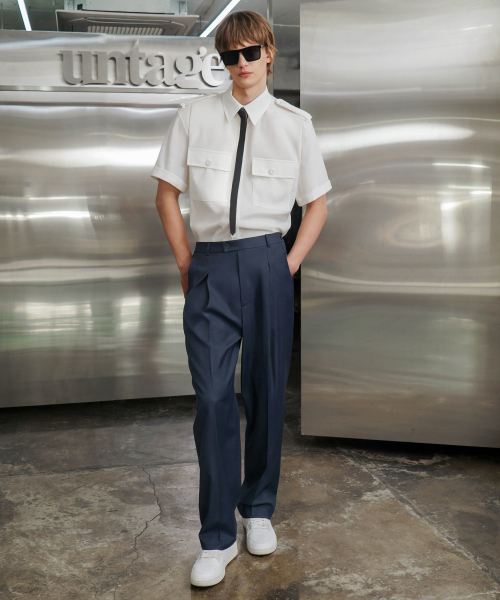 Шерстяные брюки-морковки [Navy(UNISEX)]_UTP-FP52
