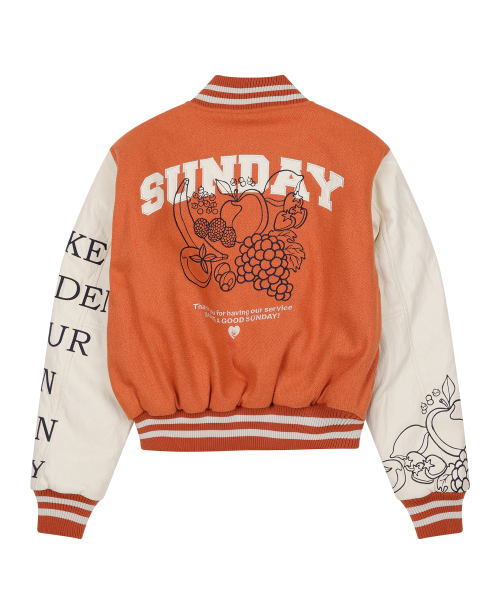 W) GOLDEN HOUR VARSITY JACKET ORANGE