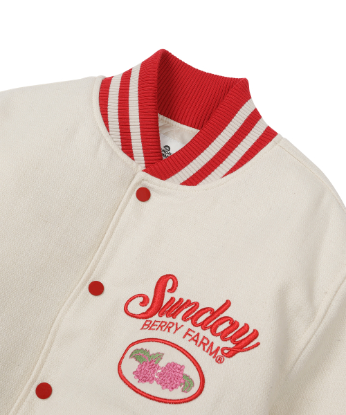 W) BERRY FARM VARSITY JACKET IVORY