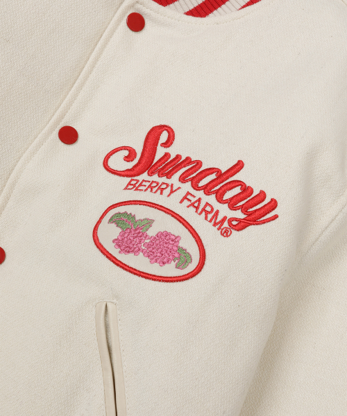 W) BERRY FARM VARSITY JACKET IVORY