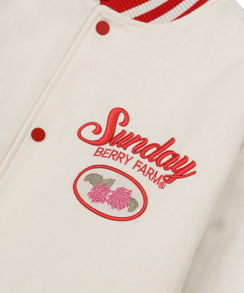 BERRY FARM VARSITY JACKET IVORY