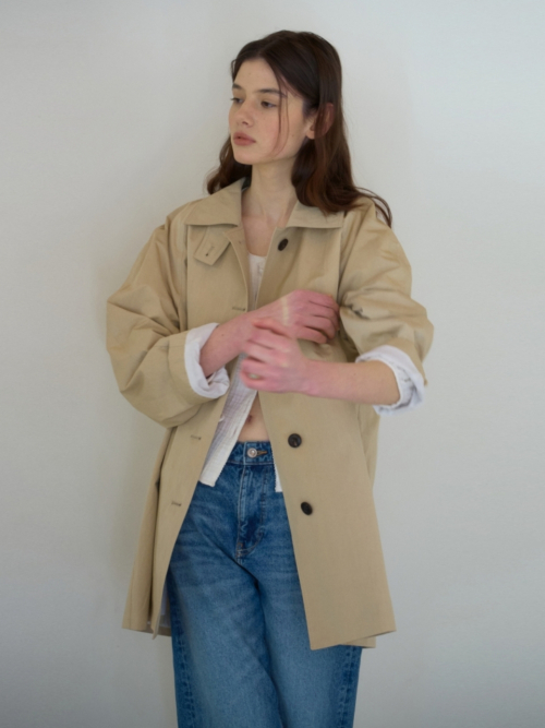 CLASSIC MAC HALF TRENCH COAT SAND BEIGE