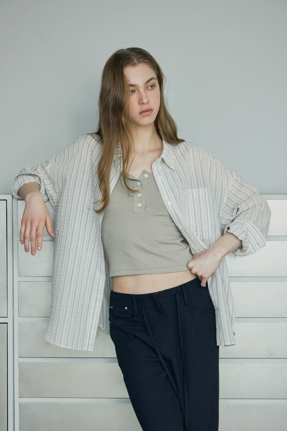 【BAON】[unisex] Mikyu Linen Banding Pants MUSINSA | IHR Linen Banding Pants / Dark Navy