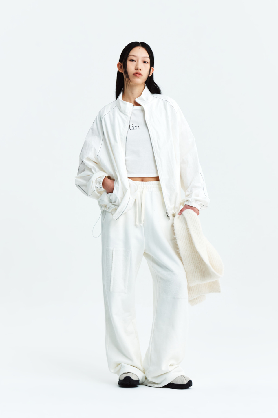MUSINSA公式 | MATIN KIM MATIN KIM LOGO COATING JUMPER IN IVORY