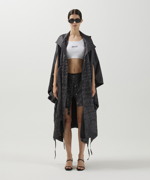Stitch hooded cape