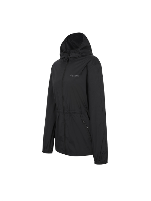 Женская легкая ветровка средней длины (BLACK)
