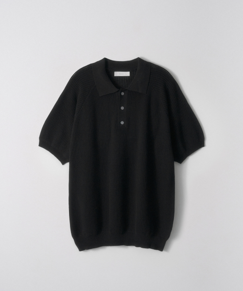 Scash 3-пуговица воротник Knit_Black