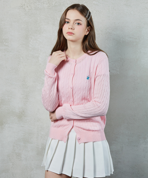Женский трикотажный кардиган-поло с косами 7 colors TK001