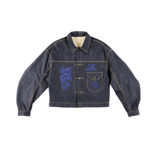 Джинсовка Grid Dragon Curved Sleeve (Indigo Denim)