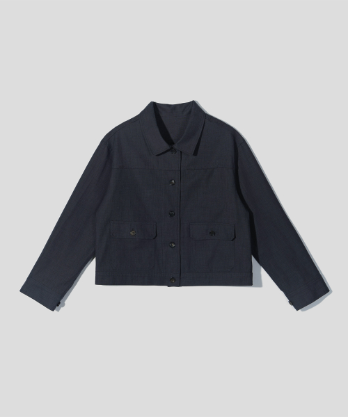 лён Work Jacket_Navy