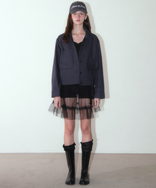 лён Work Jacket_Navy