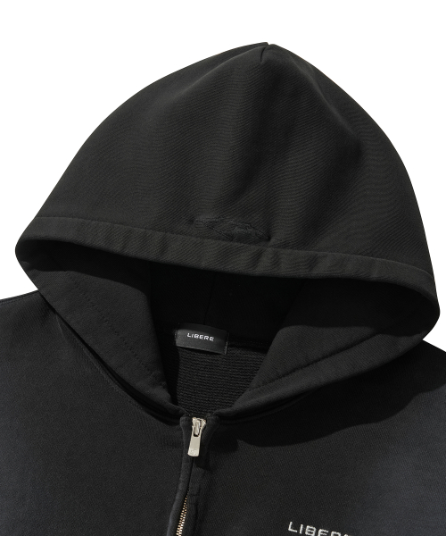 LOGO ZIP-UP HOODIE / BLACK