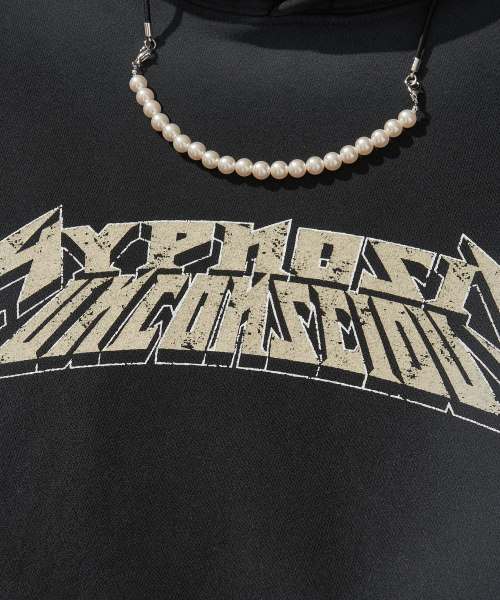 WASHED BEADS HOODIE / BLACK