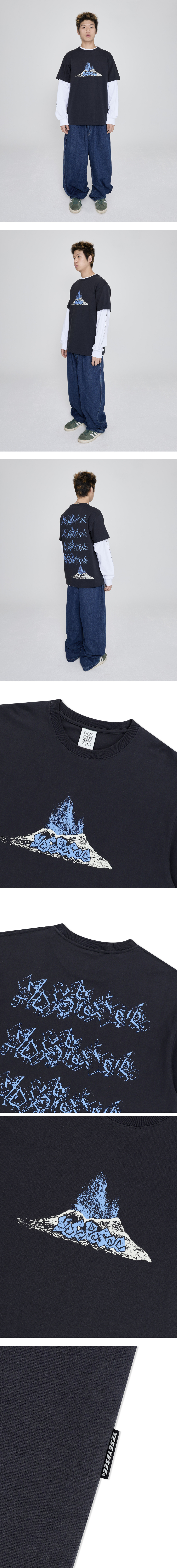 예스아이씨(YESEYESEE) Volcanic Eruption Tee Charcoal