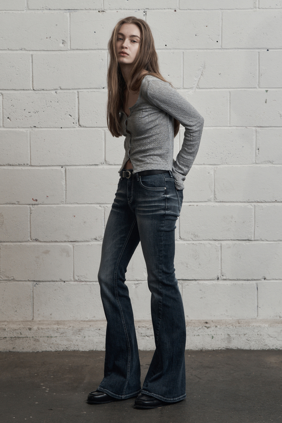 MUSINSA公式 | SYNERJYN BRUSH CAT WASHING DENIM PANTS BLUE