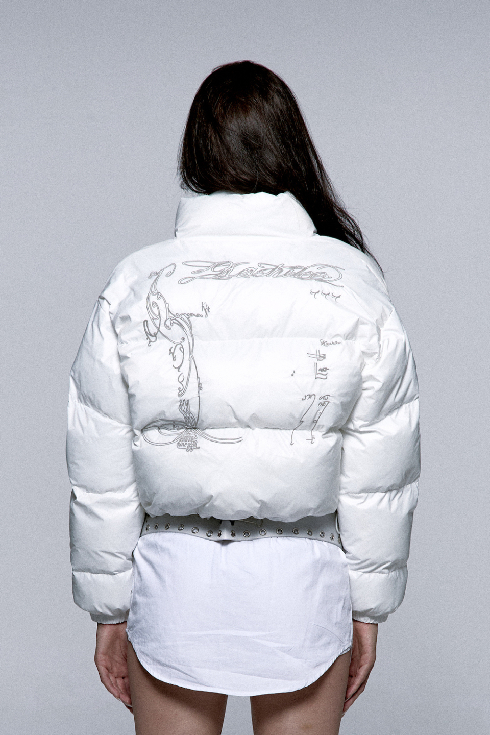 [Kashiko]Embroidered Crop Padding Ivory-送料込み MUSINSA | KASHIKO Embroidered Crop Padding Ivory
