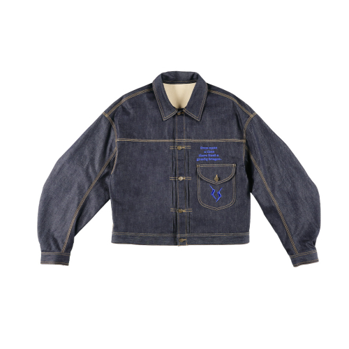 [NONE GRAPHIC] Джинсовка Grid Dragon Curved Sleeve (Indigo Denim)