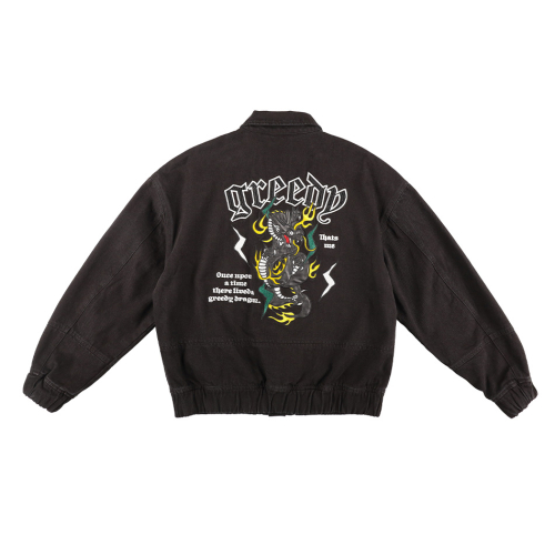Джинсовый бомбер Grid Dragon (Denim Black)