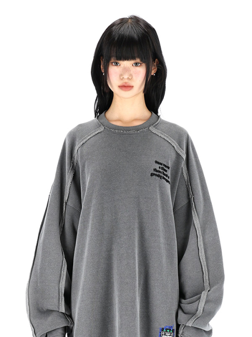 Свитшот оверсайз Grid Pigment Dragon (Steel Grey)