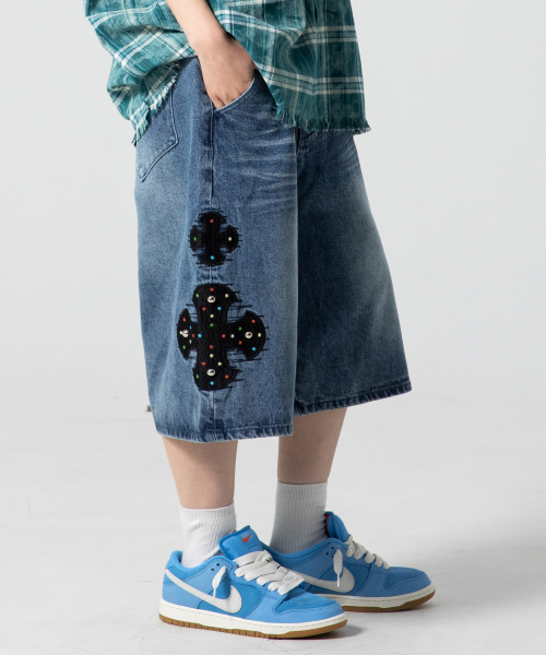 Бермуды деним GP132 Jewel Cross (INDIGO)