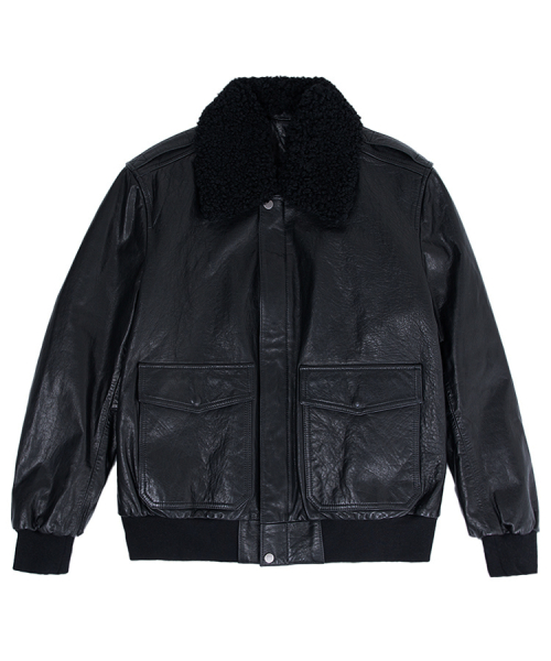 Куртка авиатор из овчины (BLACK)