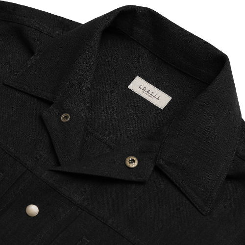 Type-2 Linen Trucker Jacket (Black)