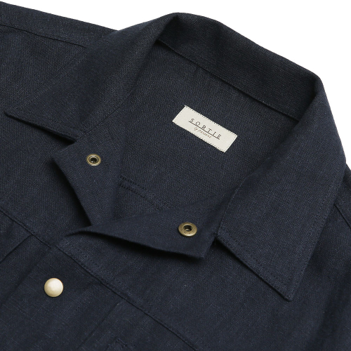 Type-2 Linen Trucker Jacket (Navy)