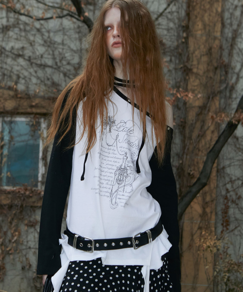 One Shoulder Raglan Ruffle Top (WHITE)