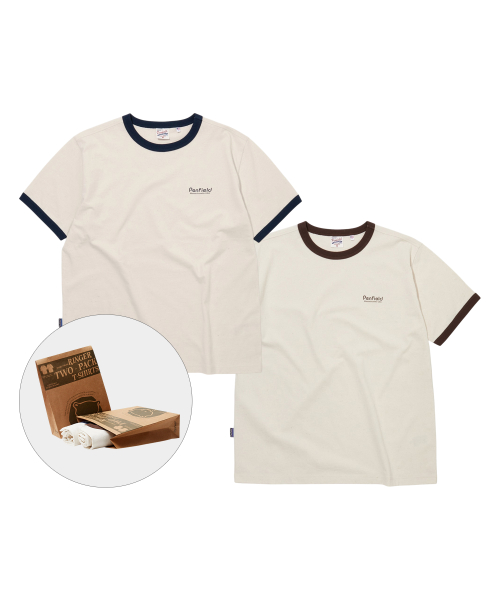 Набор из 2 футболок-рингер Ingray (Navy+Brown)_FR2KT22U