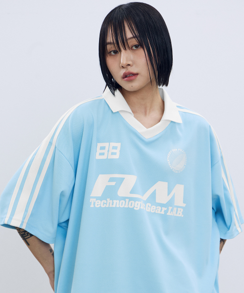 Футболка-джерси FLM с большим логотипом-Sky Blue