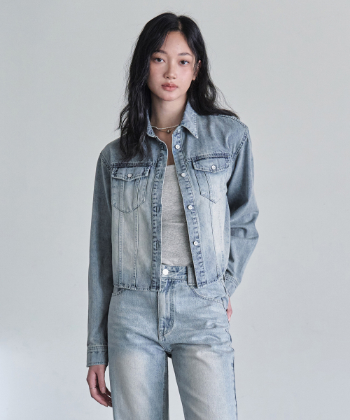 Cropped Denim Shirts DCWSH001LBlueA