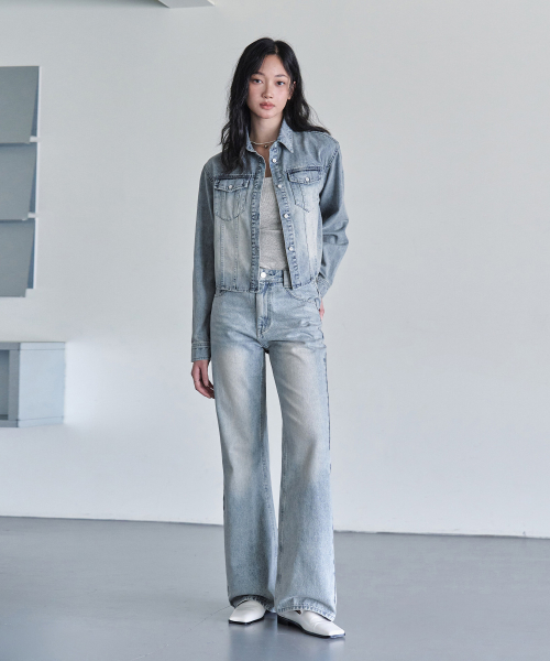 Cropped Denim Shirts DCWSH001LBlueA