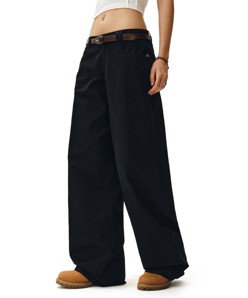 Signature Low Rise Wide Jeans DCWPT004Black