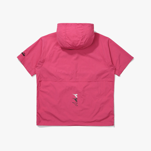 Легкий анорак с капюшоном и коротким рукавом PINK