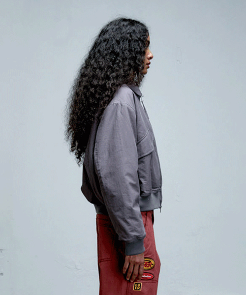 Washed Bomber Jacket Purple